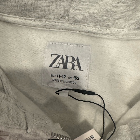 Zara girls grey Paris zip up crop hoodie. Size 11-12. NWT. - Picture 5 of 5